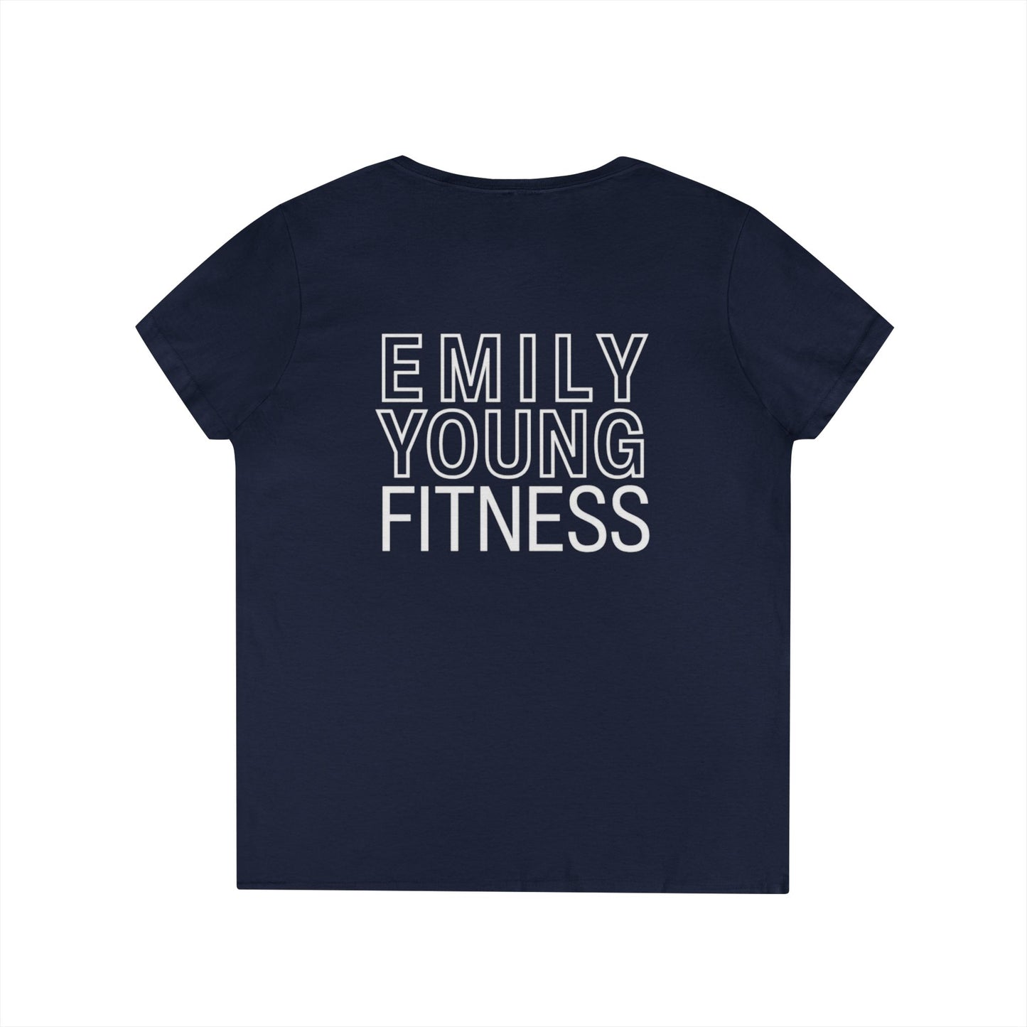 Emily Young Fitness Women’s 100% Cotton V-Neck Tee