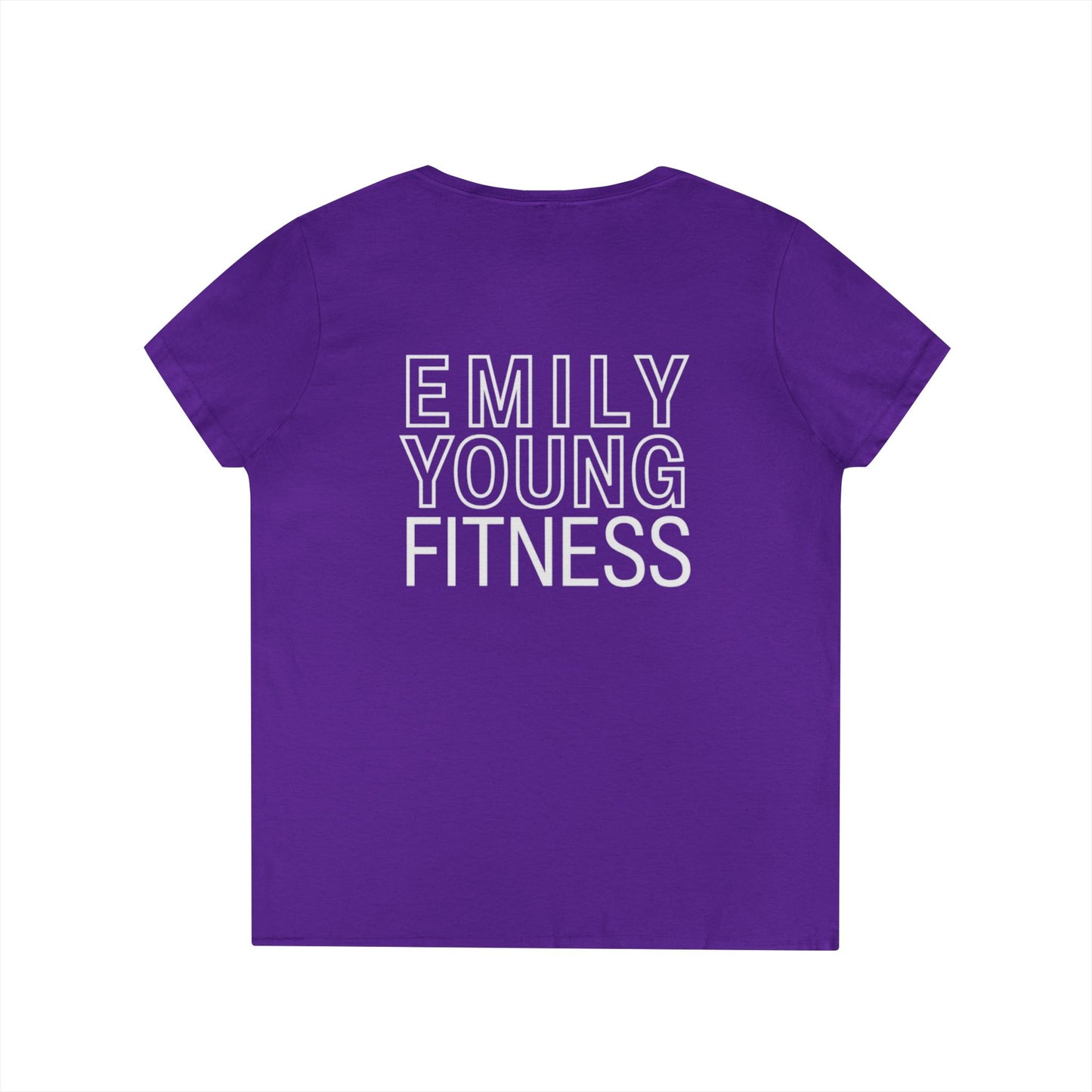 Emily Young Fitness Women’s 100% Cotton V-Neck Tee