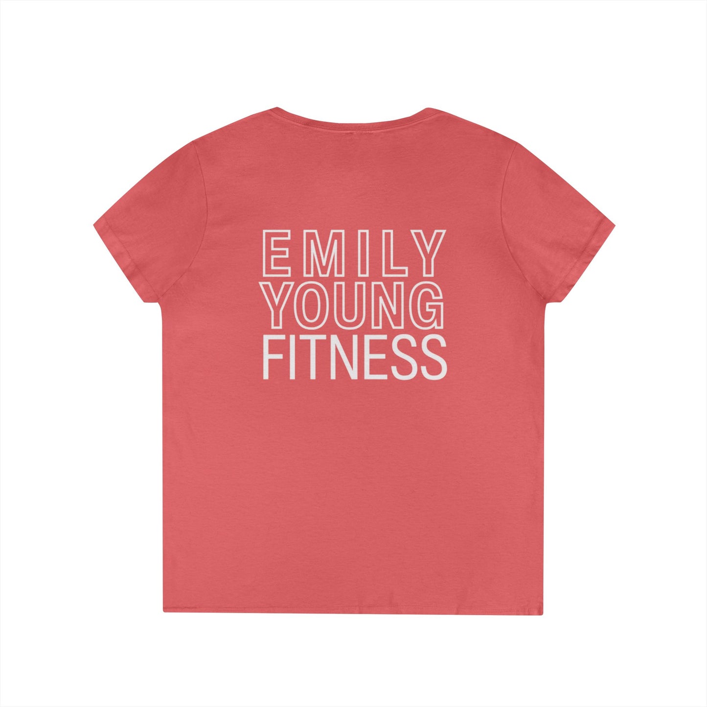 Emily Young Fitness Women’s 100% Cotton V-Neck Tee