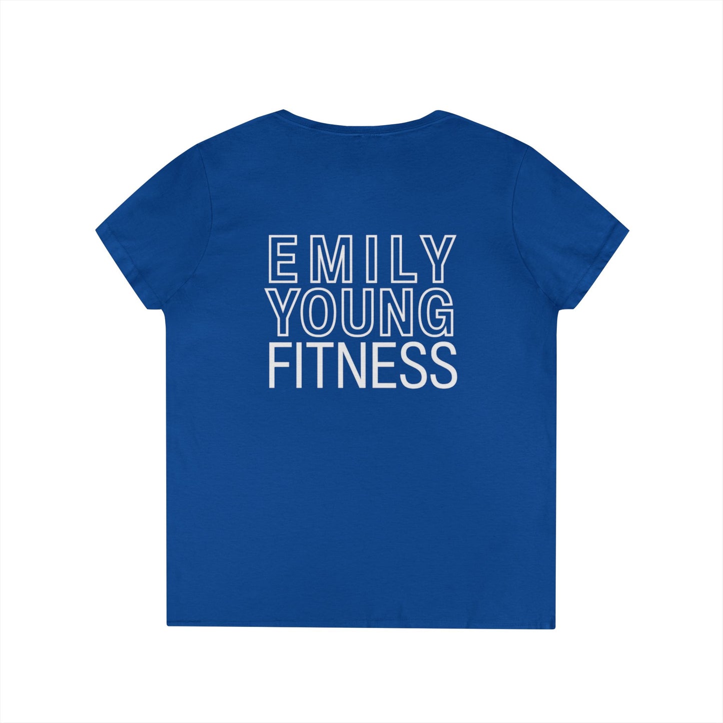 Emily Young Fitness Women’s 100% Cotton V-Neck Tee