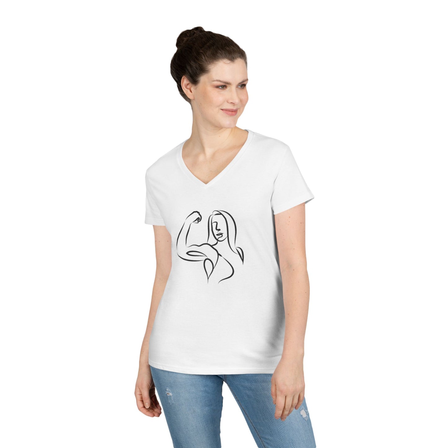 Emily Young Fitness Women’s 100% Cotton V-Neck Tee