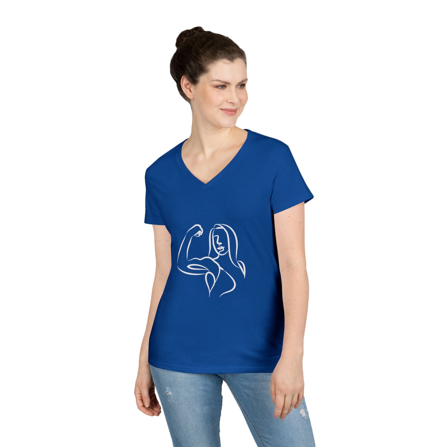 Emily Young Fitness Women’s 100% Cotton V-Neck Tee