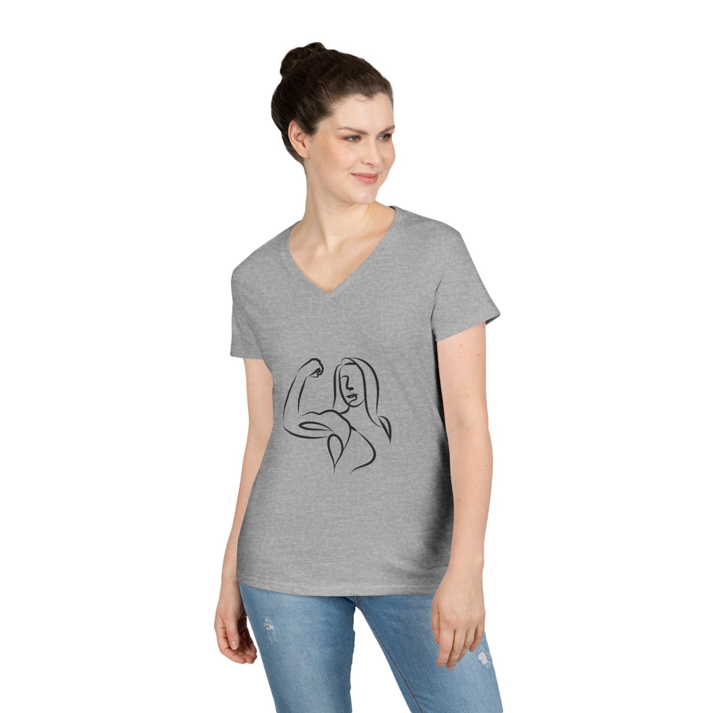 Emily Young Fitness Women’s 100% Cotton V-Neck Tee