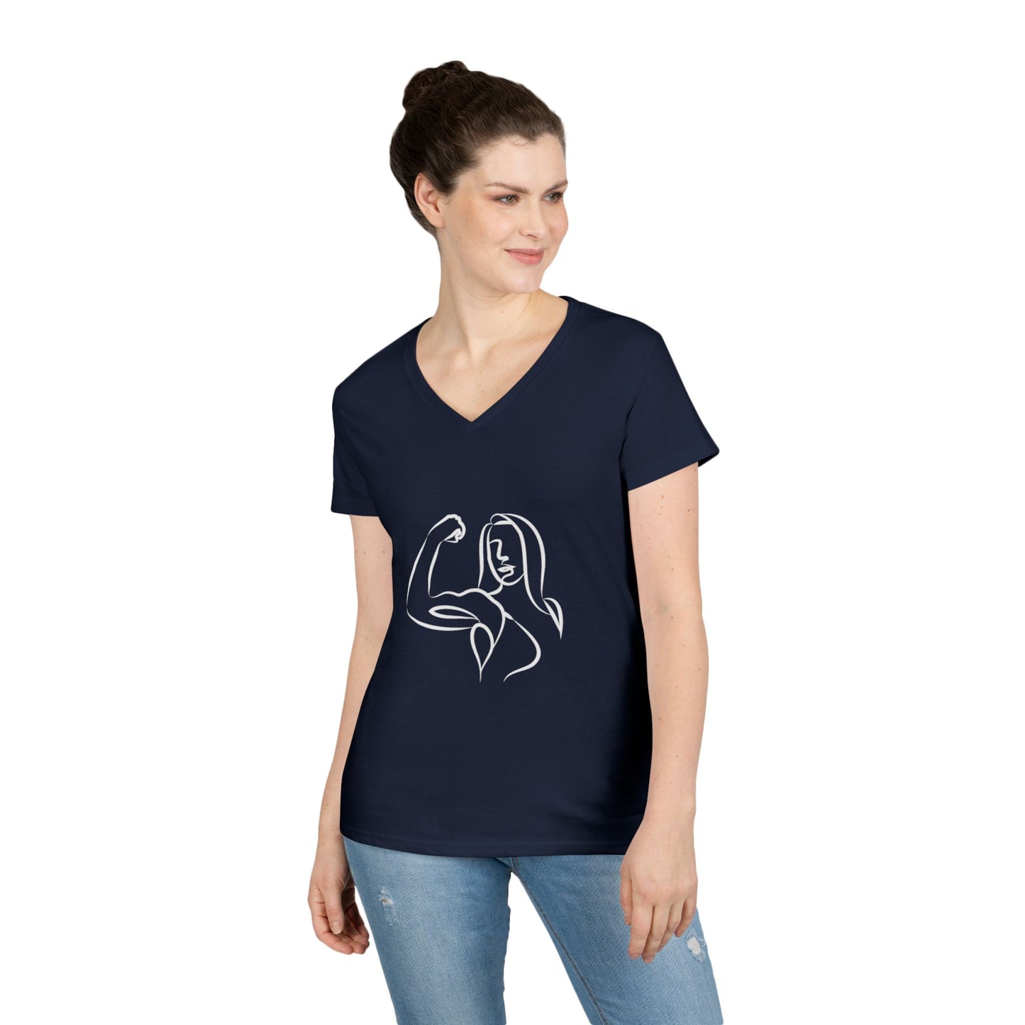 Emily Young Fitness Women’s 100% Cotton V-Neck Tee