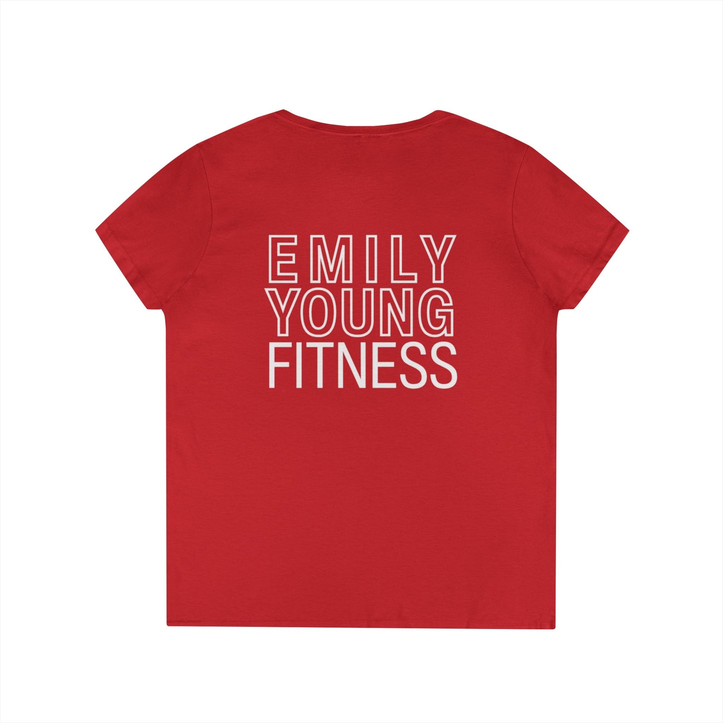 Emily Young Fitness Women’s 100% Cotton V-Neck Tee