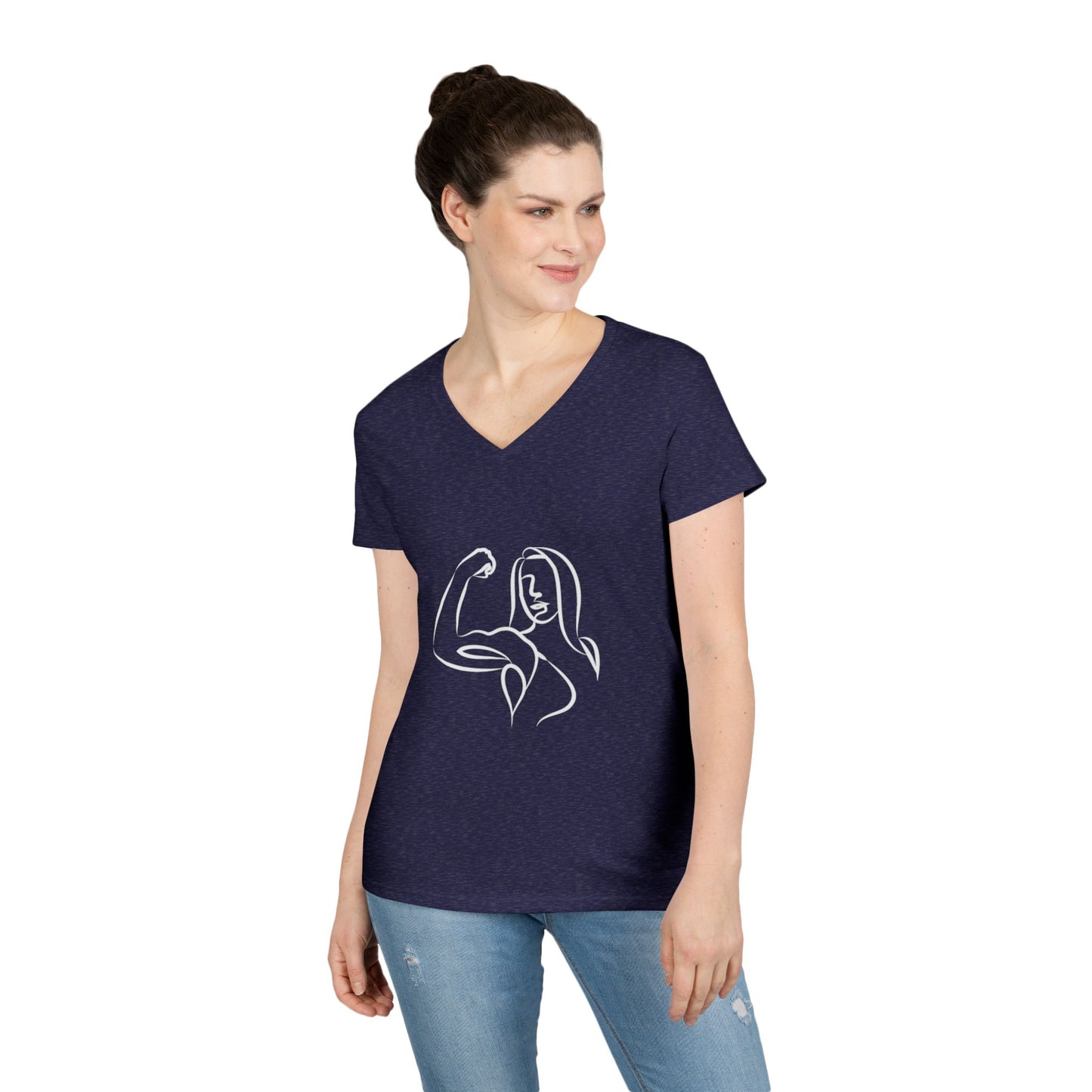 Emily Young Fitness Women’s 100% Cotton V-Neck Tee