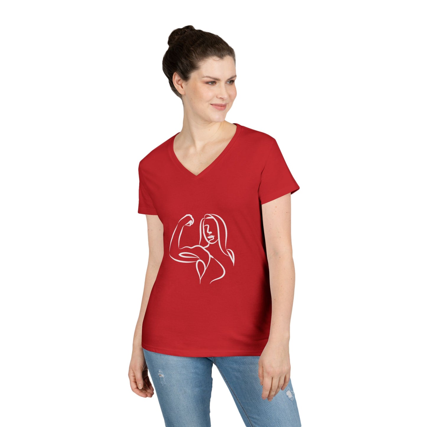 Emily Young Fitness Women’s 100% Cotton V-Neck Tee