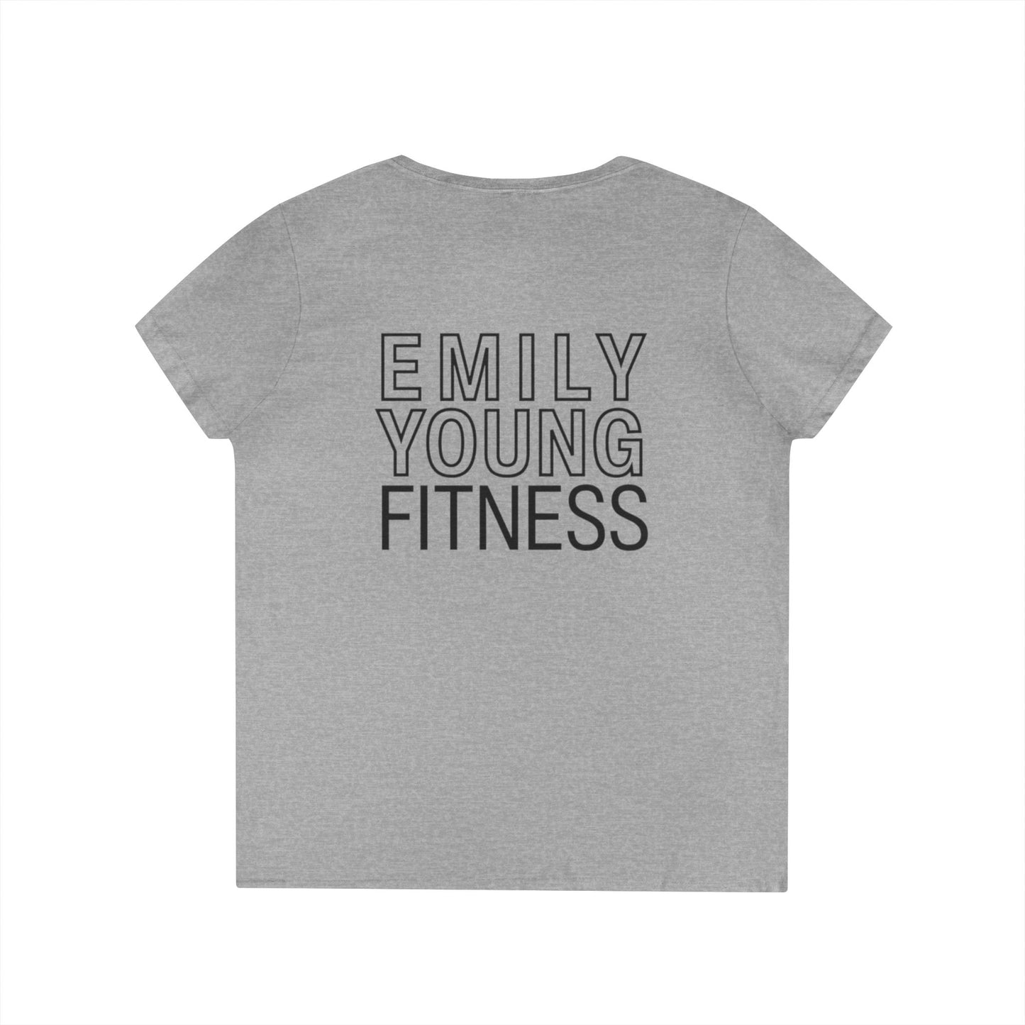 Emily Young Fitness Women’s 100% Cotton V-Neck Tee